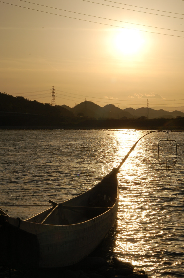 小瀬鵜飼_24_風景(長良川と船)